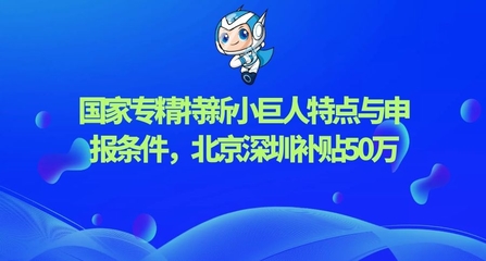 國家專精特新“小巨人”企業申報指南 聚焦網絡科技領域，詳解政策要點與京深50萬補貼